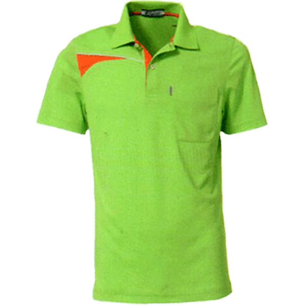F293AB吸濕排汗布短POLO衫-果綠+橘